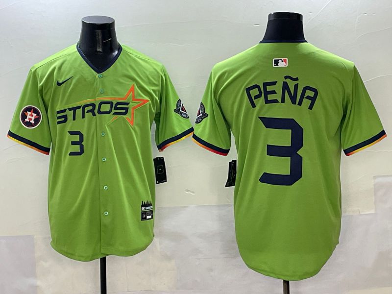 Men Houston Astros #3 Pena Green three generations Joint Name 2025 Nike MLB Jersey style 6